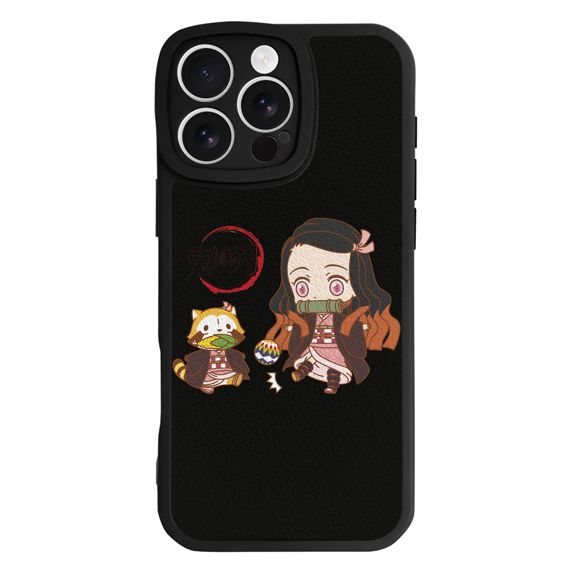 （画像用） 鬼滅の刃（きめつのやいば）竈門 禰󠄀豆子／かまど ねずこ Kamado Nezuko 【iPhone 16シリーズ対応】シリコンスマホケース（レザー調） 材質：シリコン